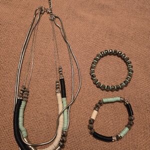 Elegant Silver and Black Jewelry Set